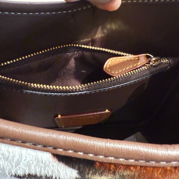 Best price ‼️Coach Hadley Mini Crossbody Bag Cow Print And Tassel CCE14 - Picture 5 of 16